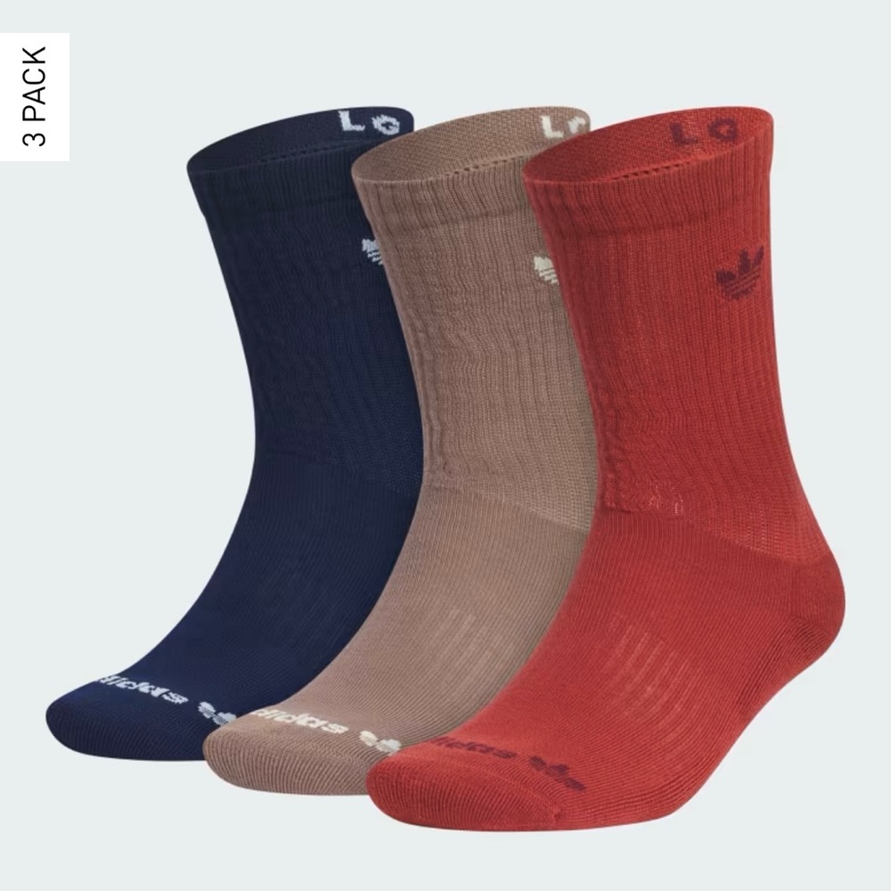 Adidas Men's Sock Pack - Navy, Tan, and Red